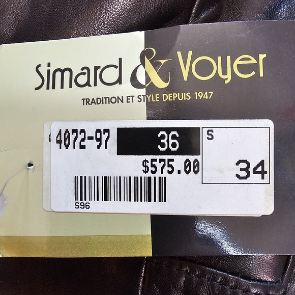 Top quality Simard and Voyer leather jacket. NWT - Picture 2 of 7